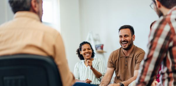 People enjoy a group session through Nashville mental health parters.