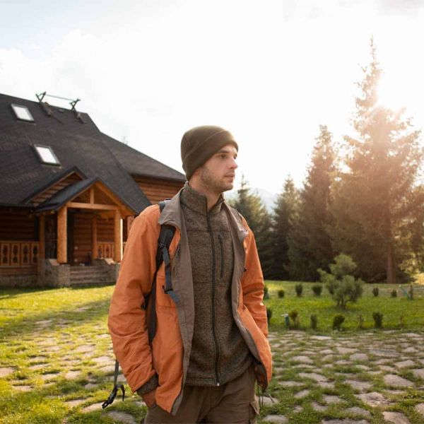 young man takes a walk in nature to help with this mental health struggles