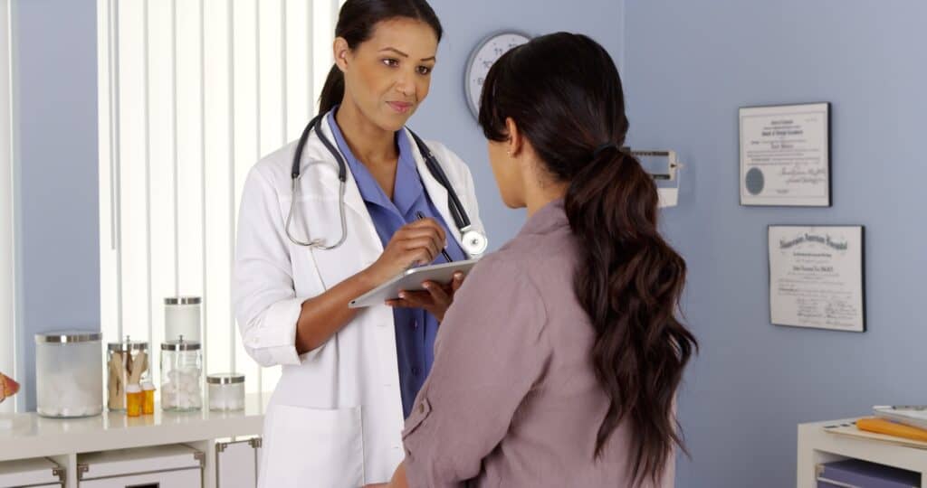 client visits doctor for routine checkup