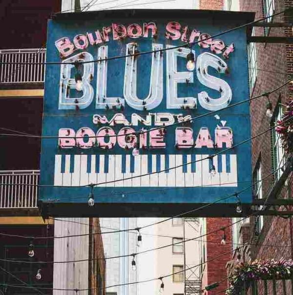 Image of a sign in downtown Nashville, TN