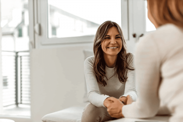 a women speaks to her therapist about mental health
