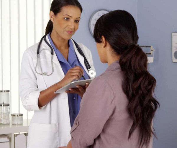 client visits doctor for routine checkup